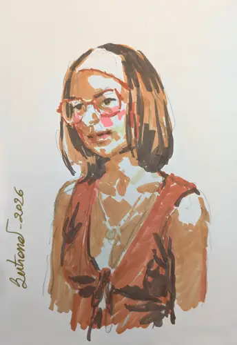 Felt-tip pens portrait