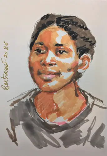 Felt-tip pens portrait