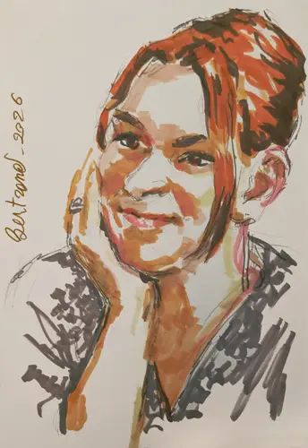 Felt-tip pens portrait